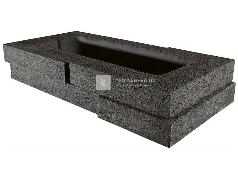 KK Kavics Manufaktúra Vezúv Támfal normálkő antracit 58/60x29x12 cm