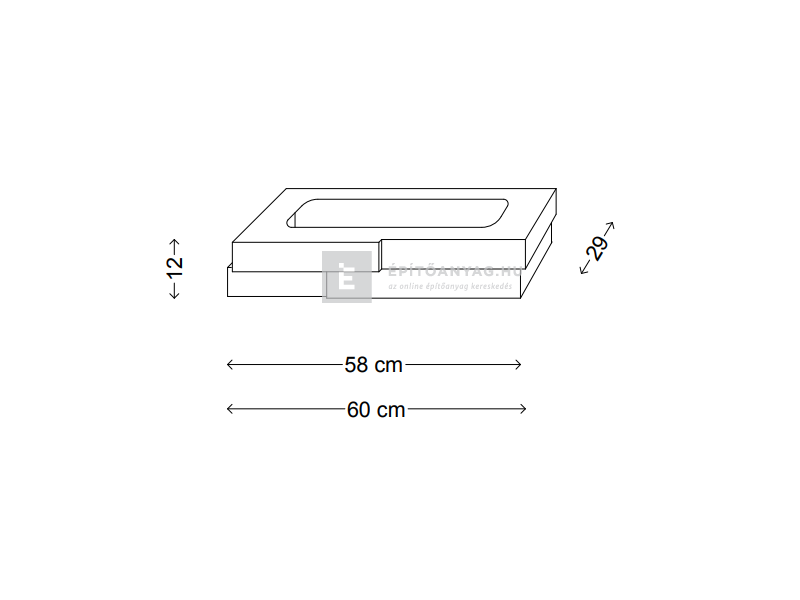 KK Kavics Manufaktúra Vezúv Támfal normálkő antracit 58/60x29x12 cm