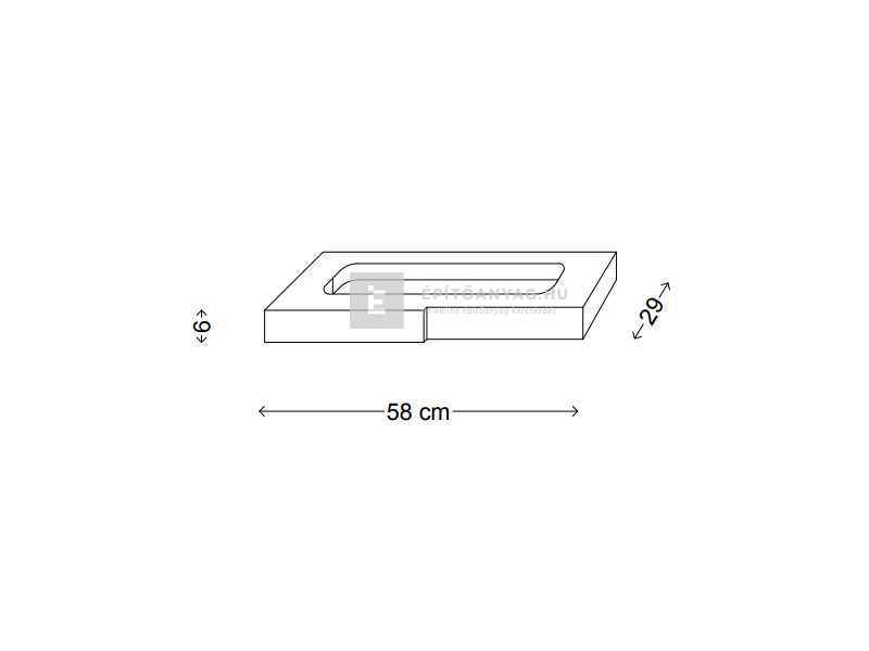 KK Kavics Manufaktúra Vezúv Támfal félkő antracit 58x29x6 cm