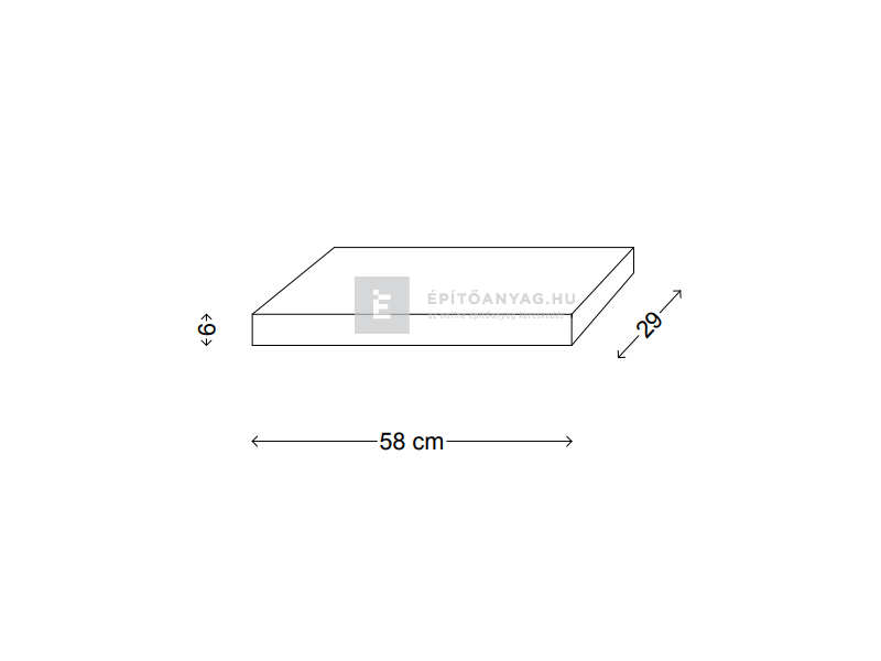 KK Kavics Manufaktúra Vezúv Támfal fedőkő 58x29x6 cm