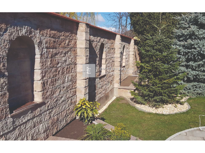 Viastein Avangard VIA+KE Kerítés elem roppantott felülettel mokka árnyalt 40x20x16 cm