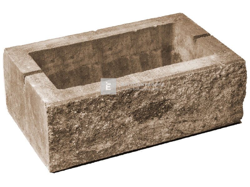 Viastein Avangard VIA+KE Kerítés elem roppantott felülettel mokka árnyalt 40x20x16 cm