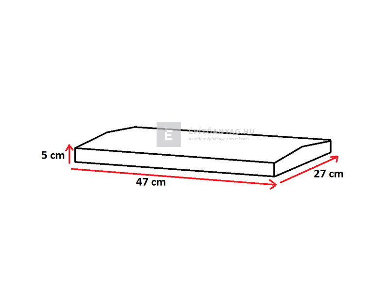 Semmelrock Rivago Kerítéselem egyenes fedlap törtfehér 47x27x5 cm