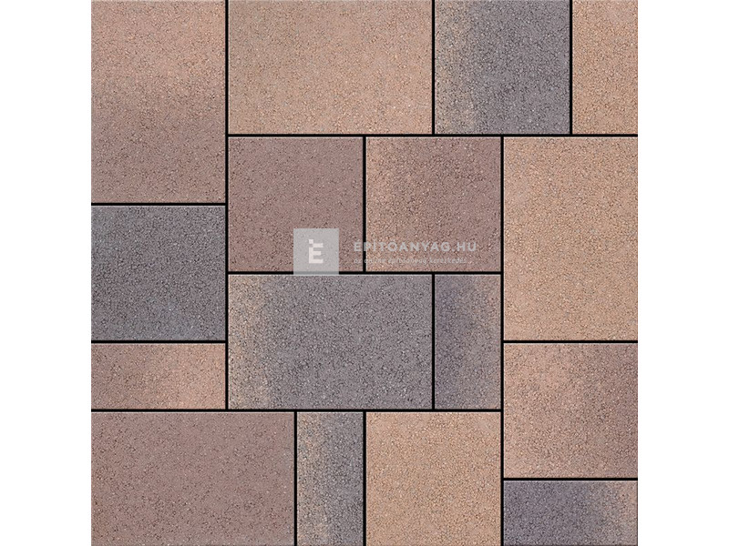 Semmelrock Citytop Kombi térkő, barna mix 6 cm
