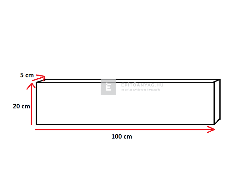 SW Kerti szegély hamu 5x20x100 cm