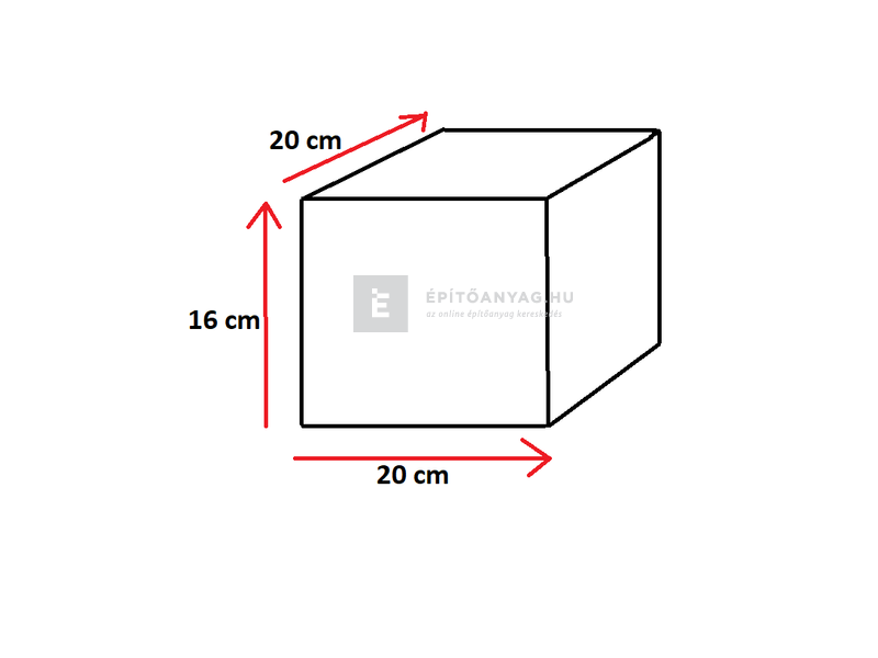 SW Háromkő Kerítés falazó félkő fehér 20x20 cm 16 cm