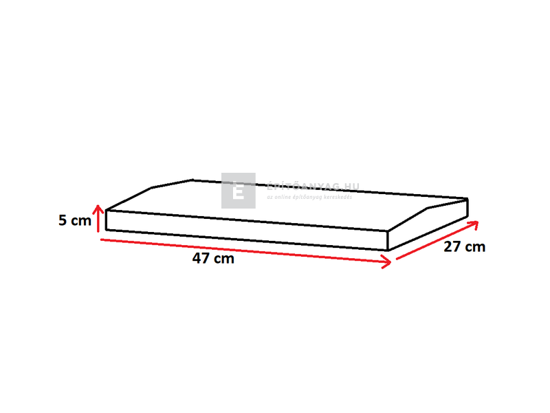 SW Háromkő Kerítés fedlap rozsda 47x27x5 cm