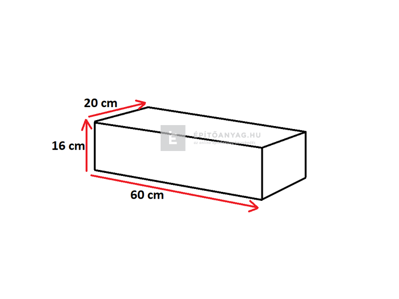 SW Háromkő Kerítés falazó nagykő fehér 60x20 cm 16 cm