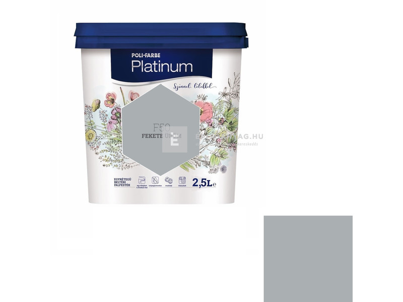 Poli-Farbe Platinum Beltéri falfesték F50 fekete üröm 2,5 l