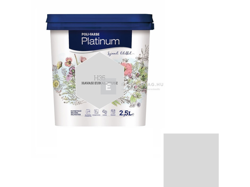 Poli-Farbe Platinum Beltéri falfesték H35 havasi eukaliptusz 2,5 l