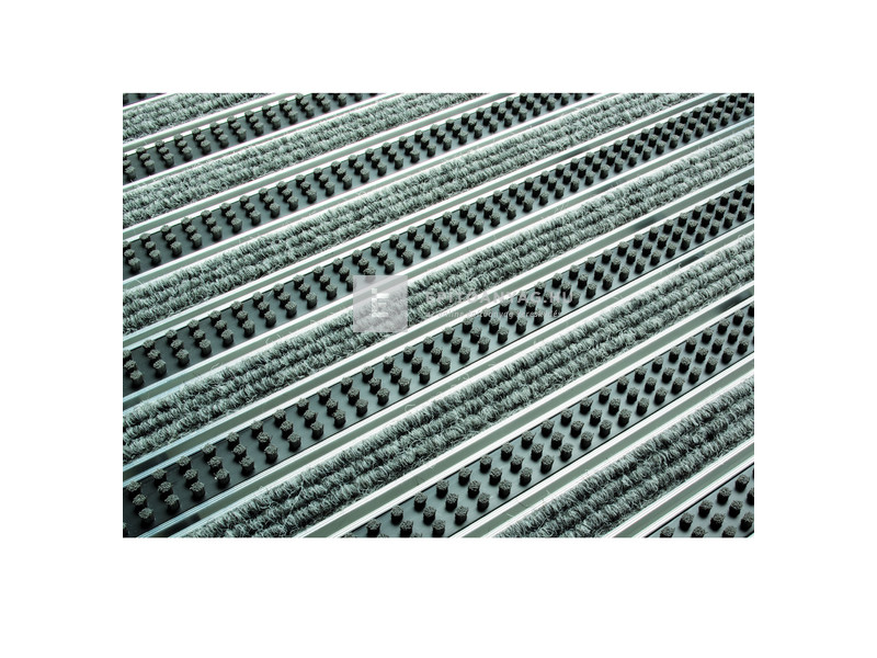 Aco Self Vario Rips alumínium lábtörlő rács műrost és kazettás kefe betéttel, világosszürke 75x50 cm