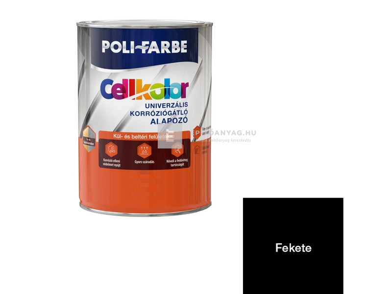 Poli-Farbe Cellkolor Univerzális korróziógátló alapozó fekete 0,8 l