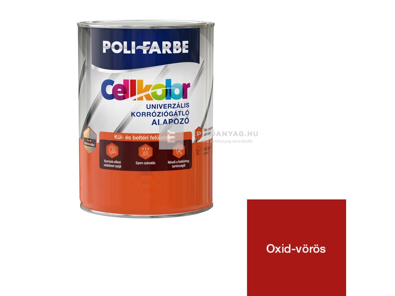 Poli-Farbe Cellkolor Univerzális korróziógátló alapozó oxid-vörös 0,8 l