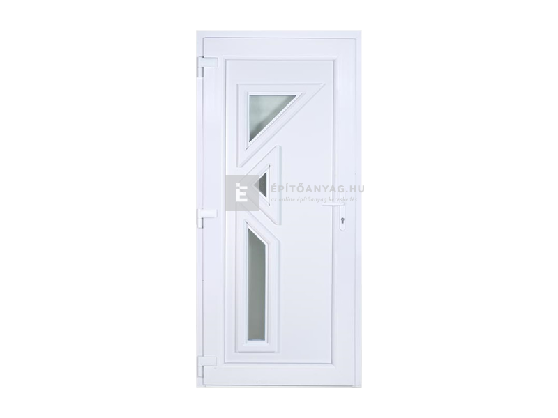 Delta Visztula műanyag bejárati ajtó 100x210 cm, balos, fehér, 3 üveges