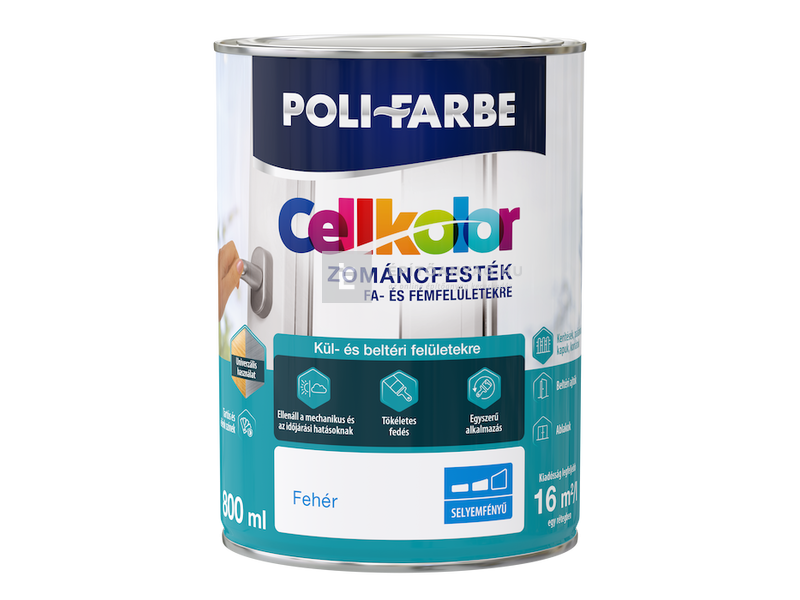 Poli-Farbe Cellkolor Zománcfesték selyemfényű fehér 5 l