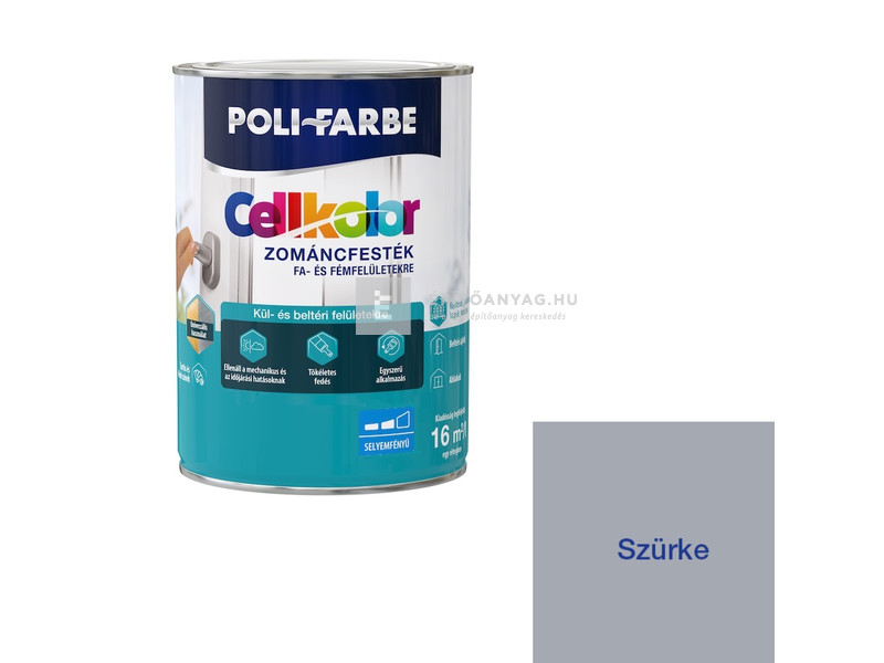 Poli-Farbe Cellkolor Zománcfesték selyemfényű szürke 5 l