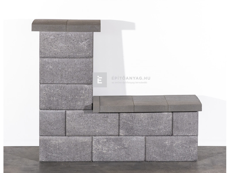 Leier Modern Kerítéskő satírozott natúr füstantracit 40x20x20 cm