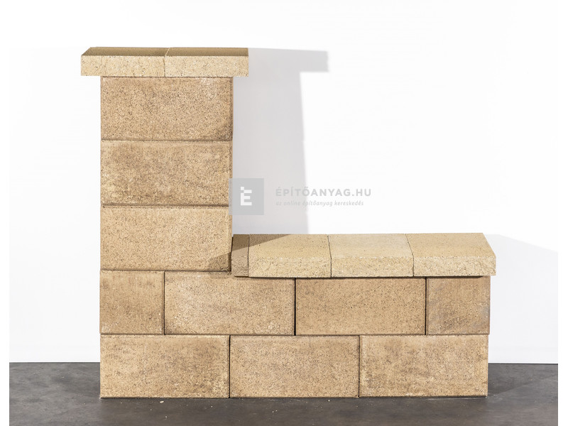 Leier Modern Kerítéskő satírozott natúr beige-barna 40x20x20 cm