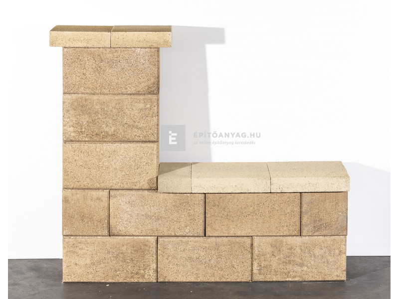 Leier Modern Kerítéskő satírozott natúr beige-barna 40x20x20 cm
