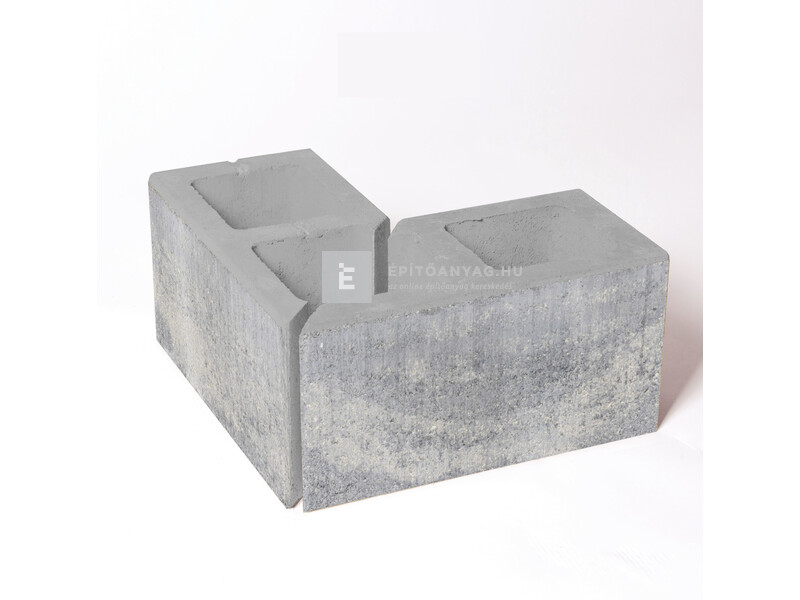 Leier Modern kerítés sarokelem natúr, satírozott jégszürke 20x40x20 cm