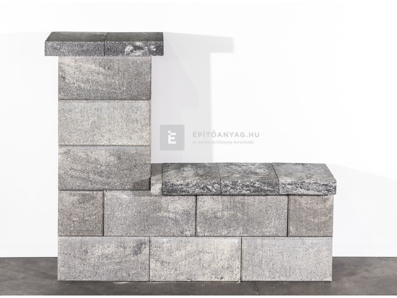 Leier Modern Kerítés sarokelem satírozott natúr jégszürke 40x20x20 cm