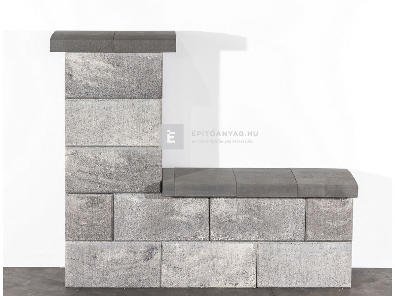 Leier Modern Kerítés sarokelem satírozott natúr jégszürke 40x20x20 cm