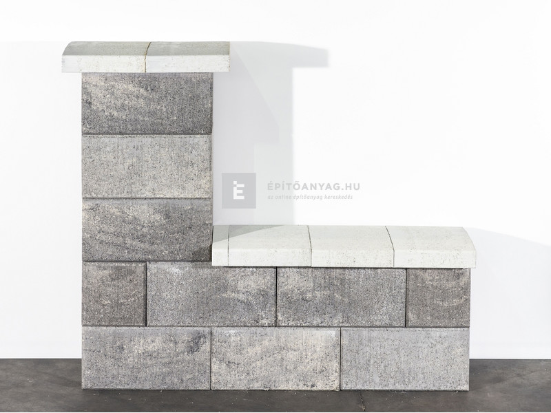 Leier Modern Kerítés sarokelem satírozott natúr jégszürke 40x20x20 cm