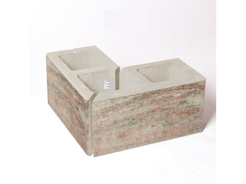 Leier Modern Kerítés sarokelem satírozott natúr kagylóhéj 40x20x20 cm