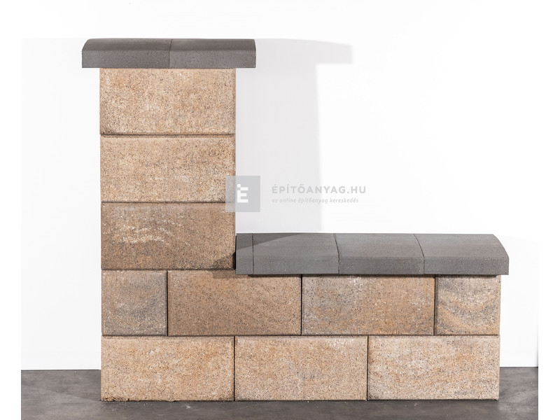 Leier Modern Kerítés sarokelem satírozott natúr kagylóhéj 40x20x20 cm