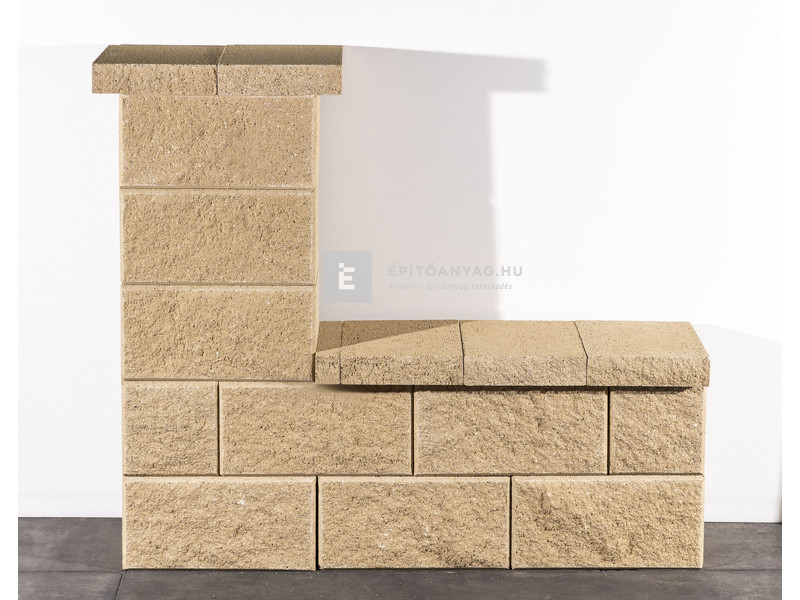 Leier Architektúra Kerítéskő félkő bézs 20x20x20 cm (80 db/rkl)