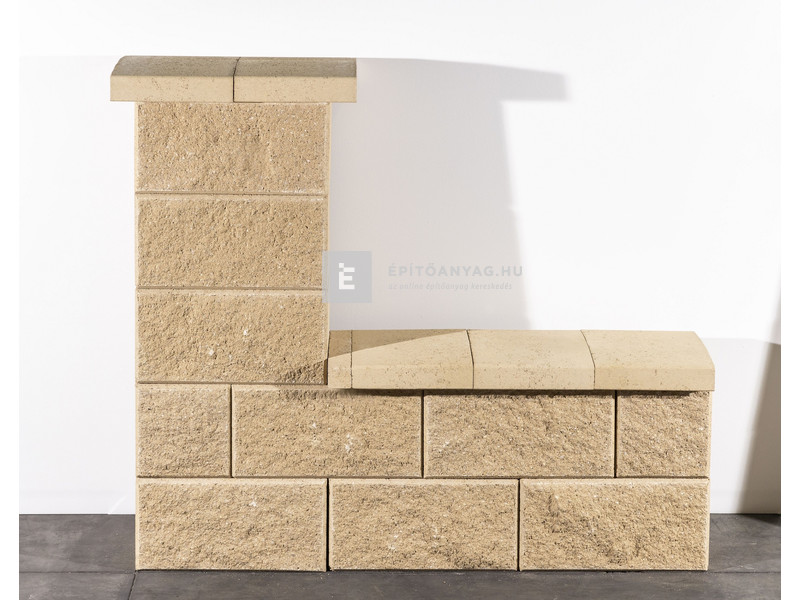 Leier Architektúra Kerítéskő félkő bézs 20x20x20 cm (80 db/rkl)