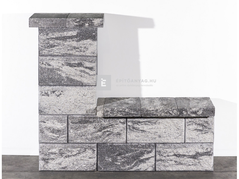 Leier Architektúra Kerítéskő félkő márványfekete 20x20x20 cm (80 db/rkl)