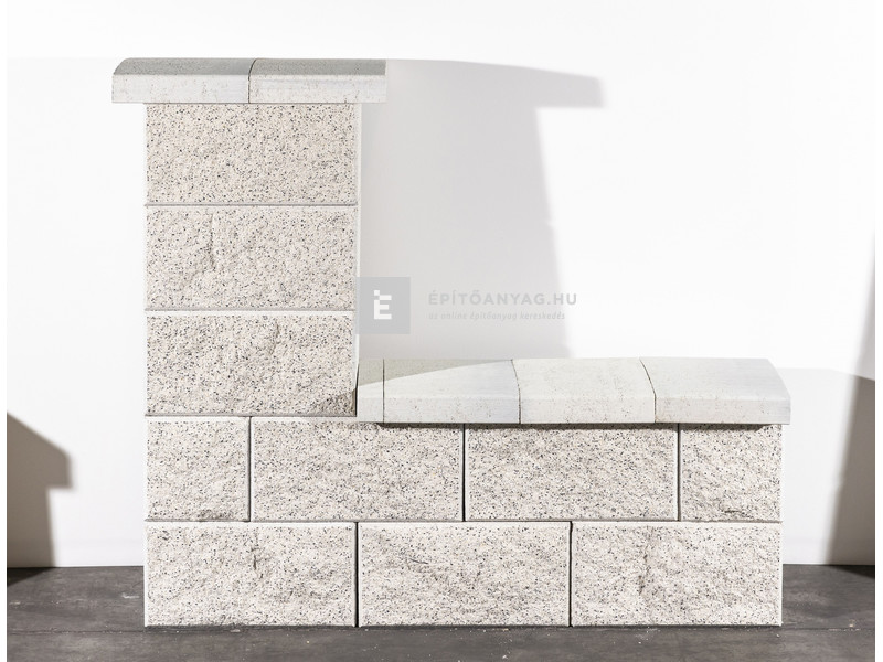 Leier Architektúra Kerítéskő félkő törtfehér 20x20x20 cm (80 db/rkl)