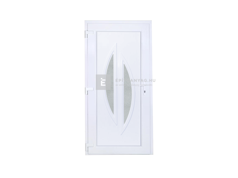 Delta Rajna műanyag bejárati ajtó 100x210 cm, balos, fehér, üvegezett