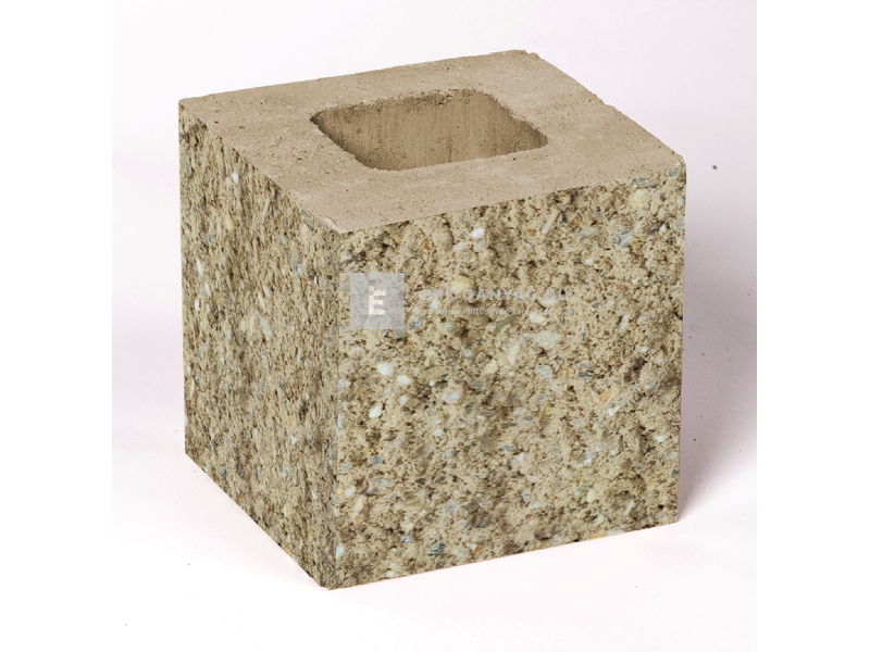 Leier Architektúra Kerítéskő félkő beige-barna 20x20x20 cm (80 db/rkl)