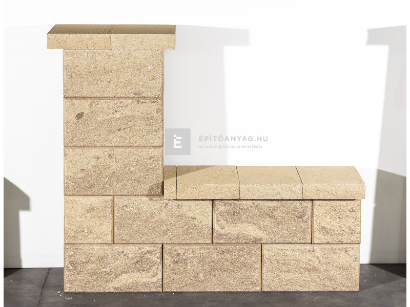 Leier Architektúra Kerítéskő sarokelem beige-barna 40x20x20 cm