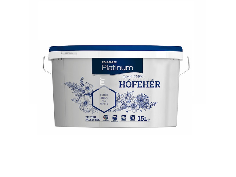 Poli-Farbe Platinum Beltéri falfesték hófehér 15 l