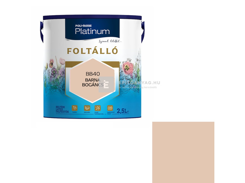 Poli-Farbe Platinum Foltálló Falfesték bogáncs BB40 2,5 l