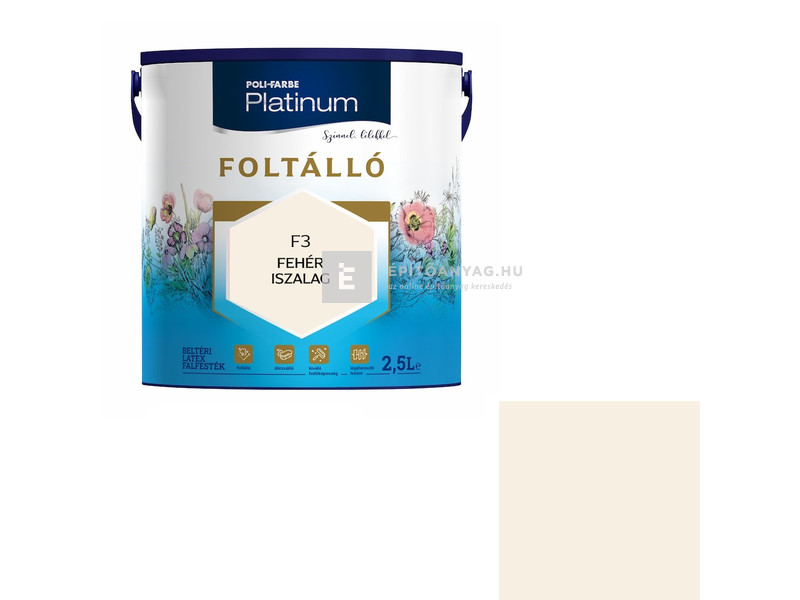 Poli-Farbe Platinum Foltálló Falfesték iszalag F3 2,5 l