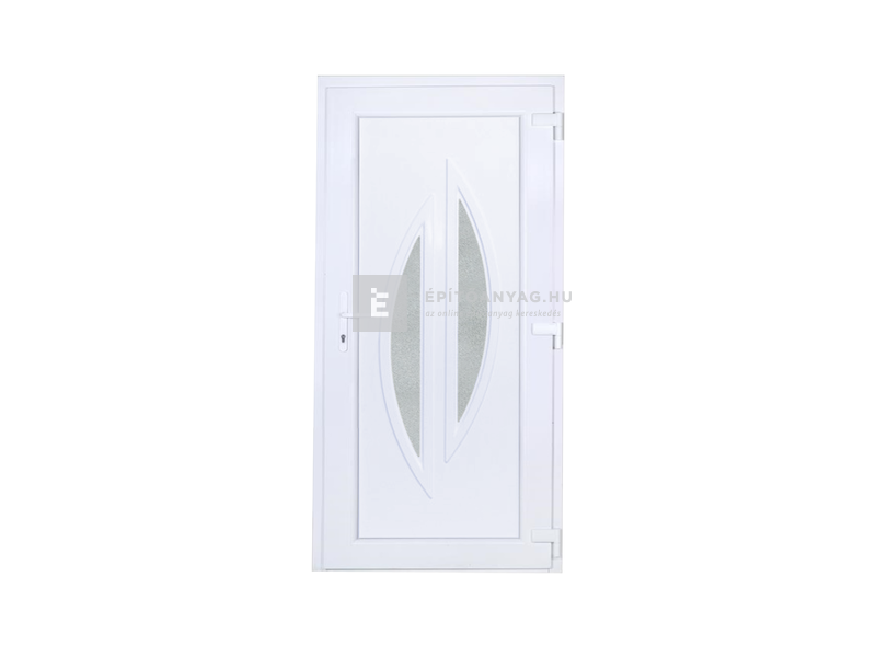 Delta Rajna műanyag bejárati ajtó 100x210 cm, jobbos, fehér, üvegezett