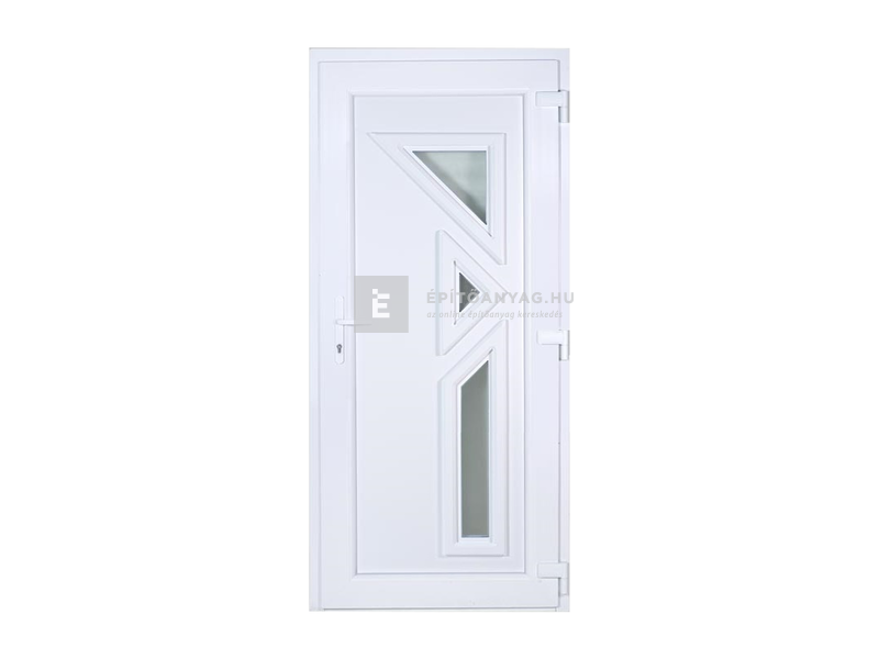 Delta W5K Visztula műanyag bejárati ajtó jobb 3 üveges, zárpánttal, 100x210 cm
