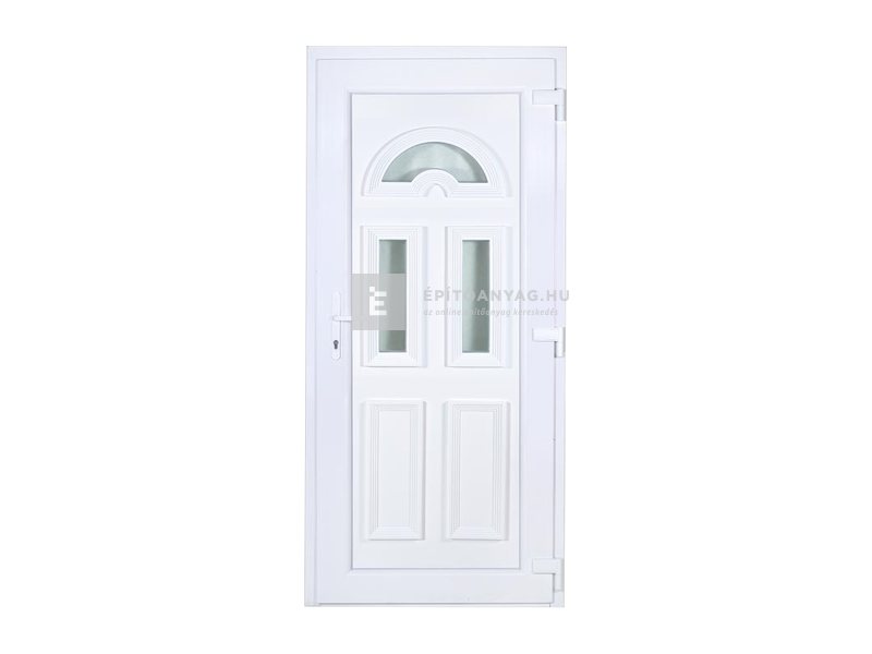 Delta Temze műanyag bejárati ajtó 100x210 cm, jobbos, fehér, 3 üveges