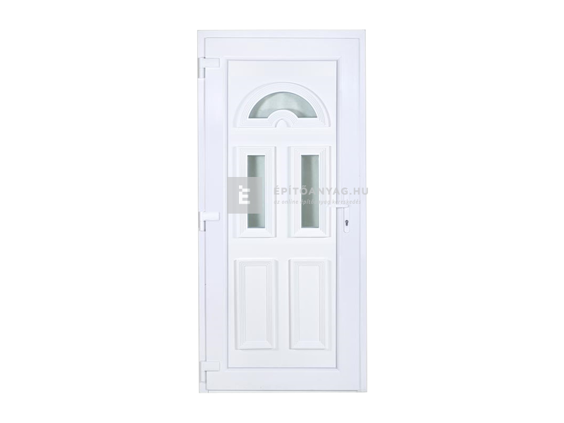 Delta Temze műanyag bejárati ajtó 100x210 cm, balos, fehér, 3 üveges