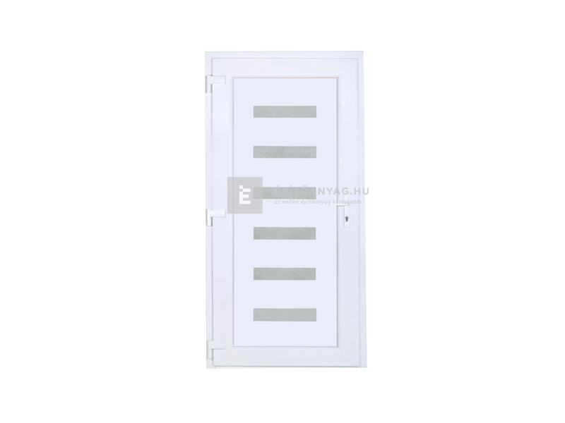 Delta Hidas műanyag bejárati ajtó 100x210 cm, balos, fehér, 6 üveges