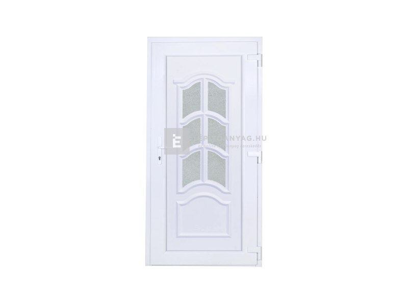 Delta Ipoly üveges műanyag bejárati ajtó 100x210 cm, jobbos, fehér, üvegezett