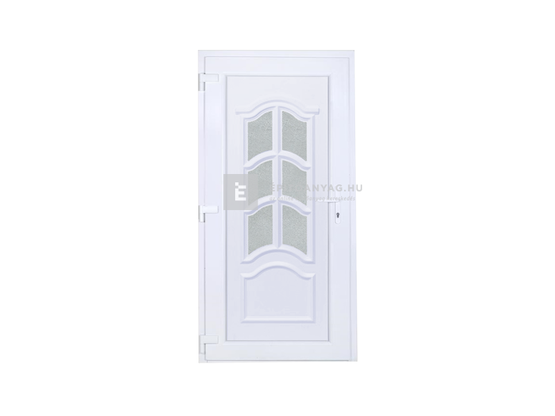 Delta Ipoly üveges műanyag bejárati ajtó 100x210 cm, balos, fehér, üvegezett