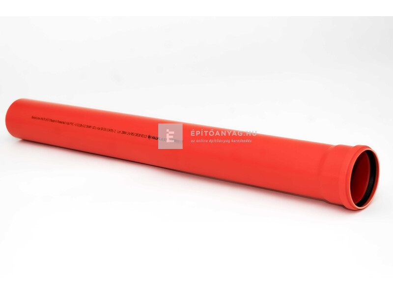 Valplast KG PVC többrétegű tokos cső gumigyűrűvel 125 mm, 1 m