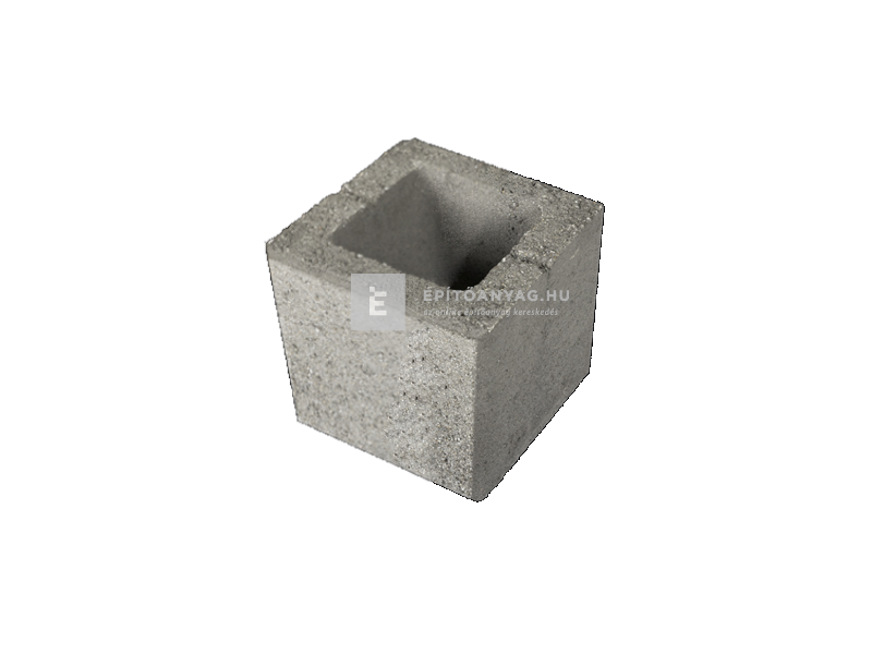 újHÁZ Modern kerítéskő félkő finomszórt, carbon 20x20x20 cm