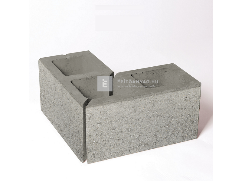 újHÁZ Modern kerítéskő sarokelem finomszórt, carbon 2x 40/20x20x20 cm
