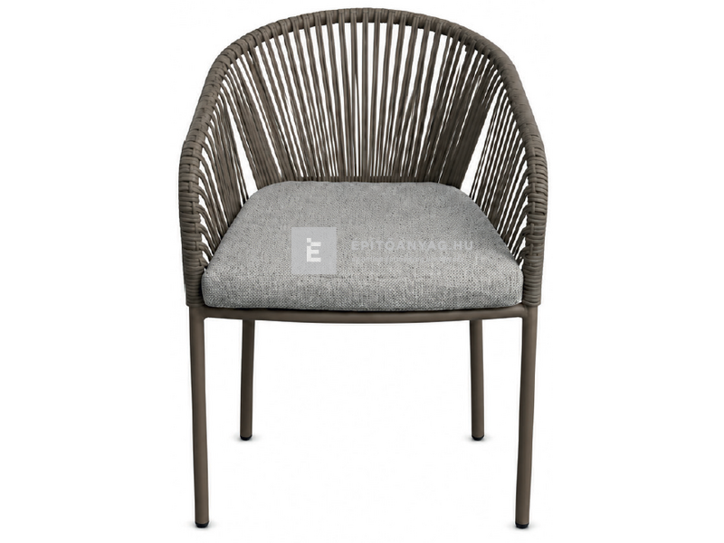 L-YO Peacock rattan étkezőszék, 56,5x61,5x77 cm, párnával, taupe